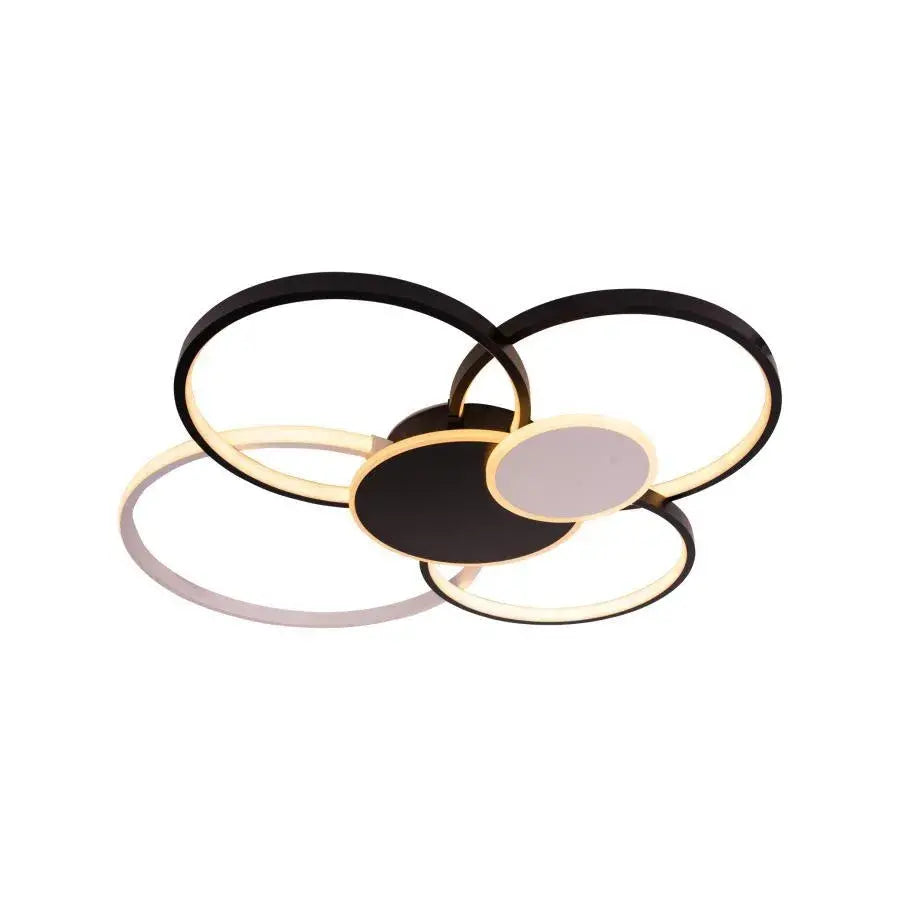 Lustra Led Cu Telecomanda Killian , 6 Cercuri, Lumina Rece/Calda/Neutra, Dimabila - vivimall.ro