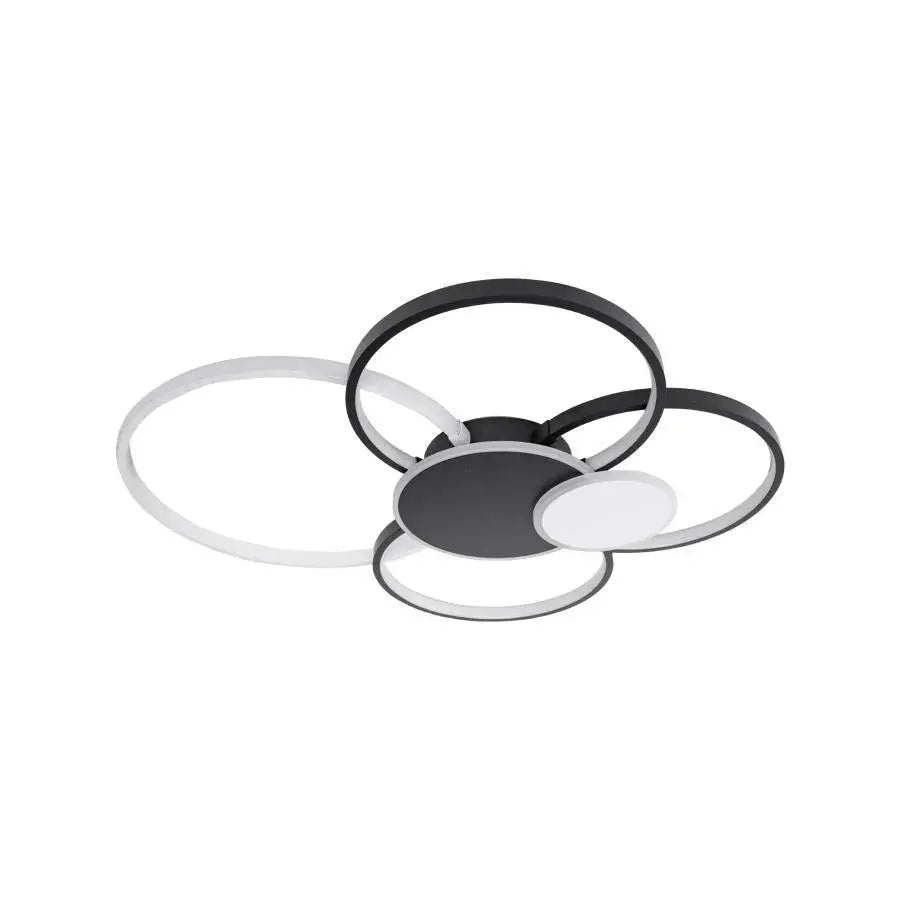 Lustra Led Cu Telecomanda Killian , 6 Cercuri, Lumina Rece/Calda/Neutra, Dimabila - vivimall.ro