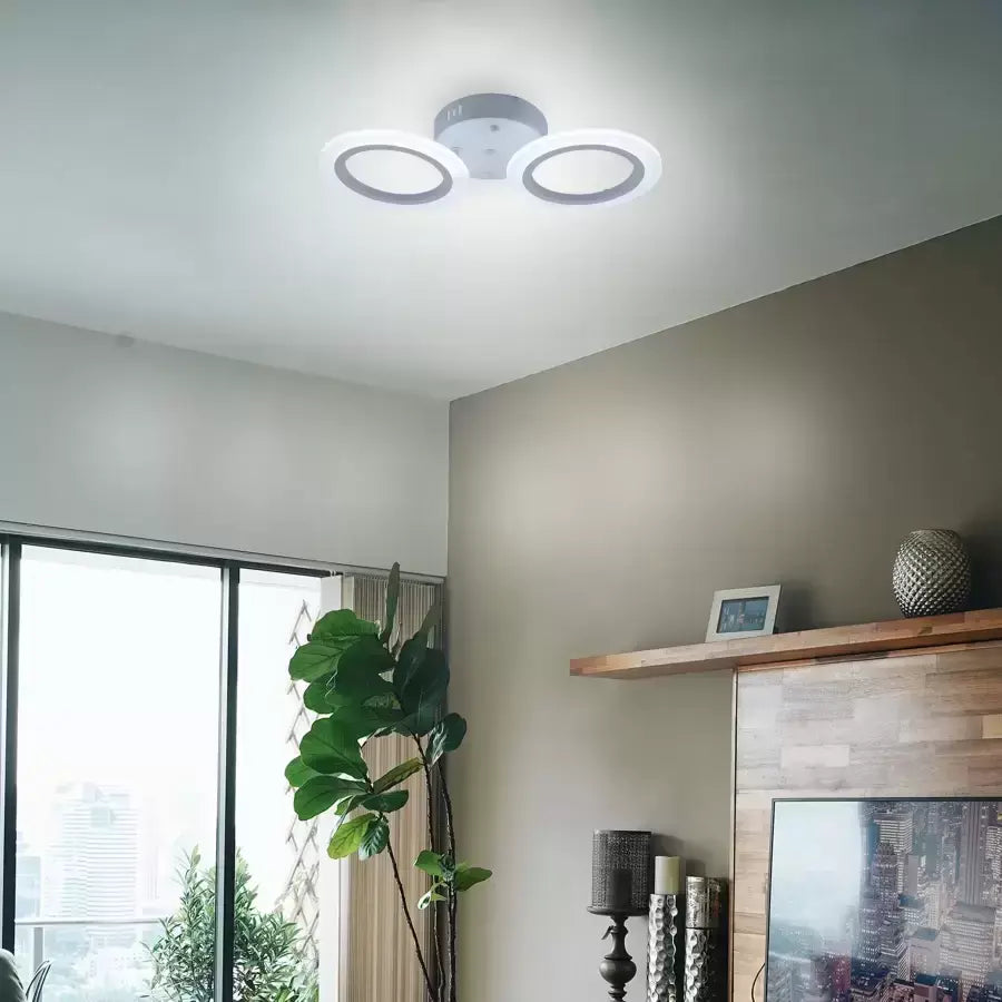 Lustra Led Mara, 2 Cercuri, Lumina Neutra - vivimall.ro