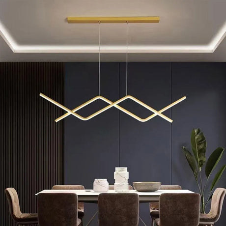 Lustra Led Suspendata Cu Telecomanda Naomi, Liniara, Lumina Rece/Calda/Neutra, Dimabila, Lucios - vivimall.ro