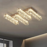 Lustra Led Cu Telecomanda Si Cristal Priscila, 4 Elemente, Liniara, Lumina Rece/Calda/Neutra, Dimabila - vivimall.ro
