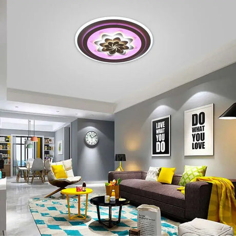 Lustra Led Cu Telecomanda Kraz Rgb, Lumina Rece/Calda/Neutra, Dimabila - vivimall.ro