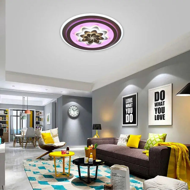 Lustra Led Cu Telecomanda Kraz Rgb, Lumina Rece/Calda/Neutra, Dimabila - vivimall.ro