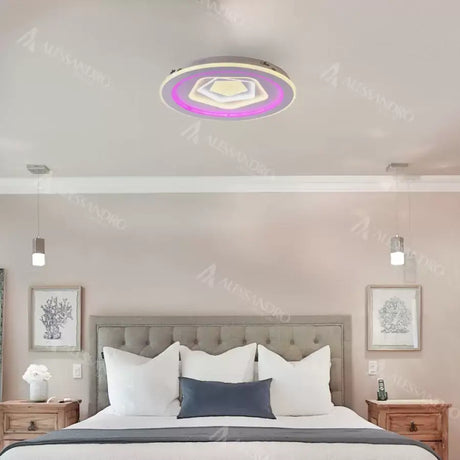 Lustra Led Cu Telecomanda Meira Rgb, Lumina Rece/Calda/Neutra, Dimabila - vivimall.ro