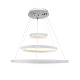 Lustra Led Suspendata Cu Telecomanda Azariah, 3 Cercuri, Lumina Rece/Calda/Neutra, Dimabila - vivimall.ro