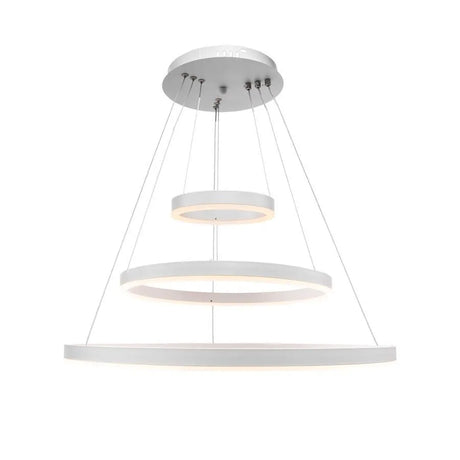 Lustra Led Suspendata Cu Telecomanda Azariah, 3 Cercuri, Lumina Rece/Calda/Neutra, Dimabila - vivimall.ro