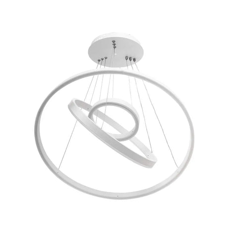 Lustra Led Suspendata Cu Telecomanda Azariah, 3 Cercuri, Lumina Rece/Calda/Neutra, Dimabila - vivimall.ro