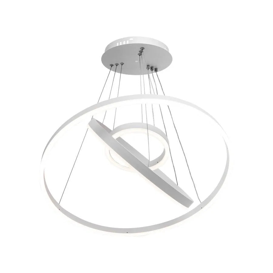 Lustra Led Suspendata Cu Telecomanda Azariah, 3 Cercuri, Lumina Rece/Calda/Neutra, Dimabila - vivimall.ro