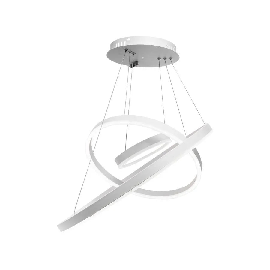 Lustra Led Suspendata Cu Telecomanda Azariah, 3 Cercuri, Lumina Rece/Calda/Neutra, Dimabila - vivimall.ro