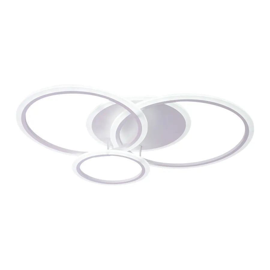 Lustra Led Cu Telecomanda Lucy, 4 Cercuri, Lumina Rece/Calda/Neutra, Dimabila - vivimall.ro