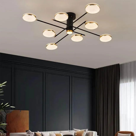 Lustra Led Cu Telecomanda Si Cristal Misel , 9 Elemente, Lumina Rece/Calda/Neutra, Dimabila - vivimall.ro