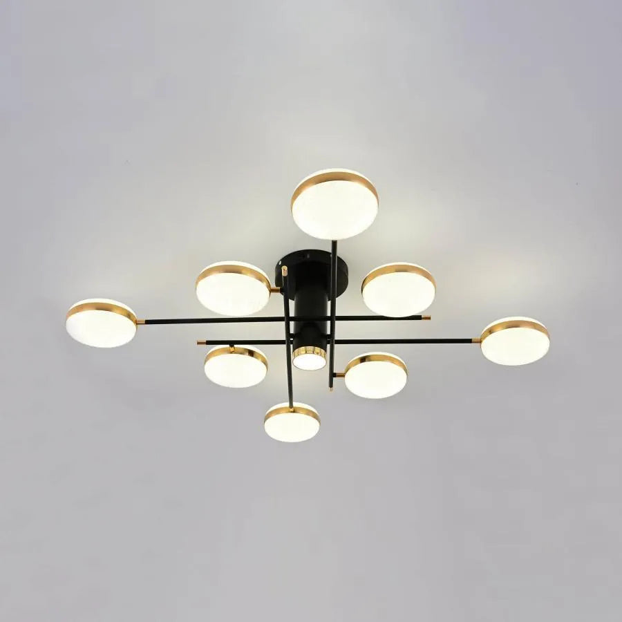 Lustra Led Cu Telecomanda Si Cristal Misel , 9 Elemente, Lumina Rece/Calda/Neutra, Dimabila - vivimall.ro