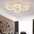 Lustra Led Cu Telecomanda Alani , 4 Cercuri, Lumina Rece/Calda/Neutra, Dimabila - vivimall.ro