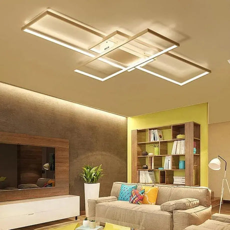 Lustra Led Cu Telecomanda Landyn, Lumina Rece/Calda/Neutra, Dimabila - vivimall.ro
