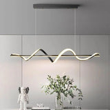 Lustra Led Suspendata Cu Telecomanda Aminia, Liniara, Lumina Rece/Calda/Neutra, Dimabila - vivimall.ro