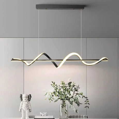 Lustra Led Suspendata Cu Telecomanda Aminia, Liniara, Lumina Rece/Calda/Neutra, Dimabila - vivimall.ro