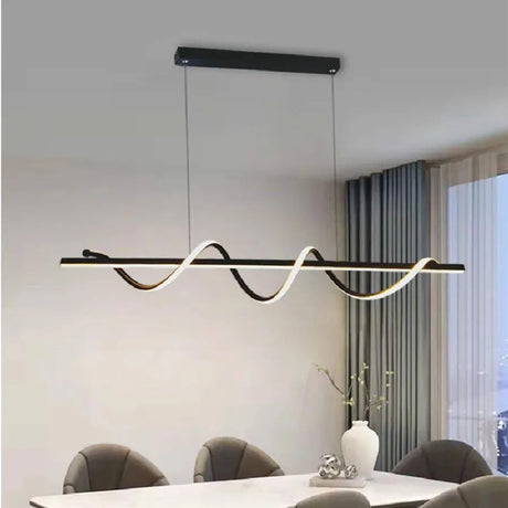 Lustra Led Suspendata Cu Telecomanda Aminia, Liniara, Lumina Rece/Calda/Neutra, Dimabila - vivimall.ro