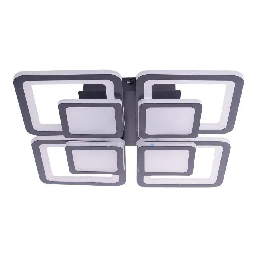 Lustra Led Cu Telecomanda Susan, 4 Patrate, Lumina Rece/Calda/Neutra, Dimabila - vivimall.ro