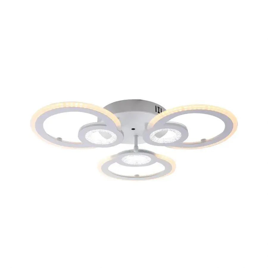 Lustra Led Cu Telecomanda Kade, 3 Cercuri, Lumina Rece/Calda/Neutra, Dimabila - vivimall.ro