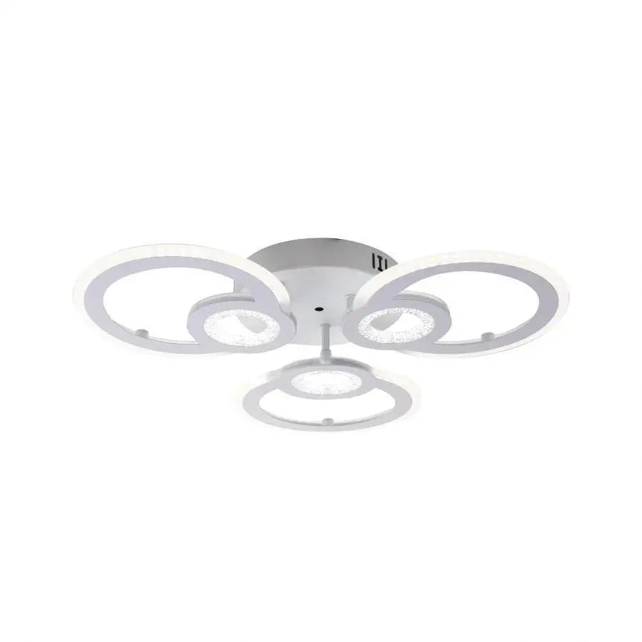 Lustra Led Cu Telecomanda Kade, 3 Cercuri, Lumina Rece/Calda/Neutra, Dimabila - vivimall.ro