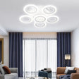 Lustra Led Cu Telecomanda Boeme, 6 Cercuri, Lumina Rece/Calda/Neutra, Dimabila - vivimall.ro