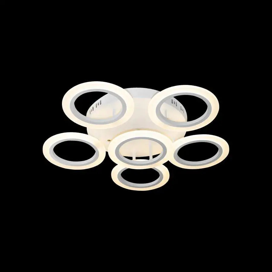 Lustra Led Cu Telecomanda Boeme, 6 Cercuri, Lumina Rece/Calda/Neutra, Dimabila - vivimall.ro