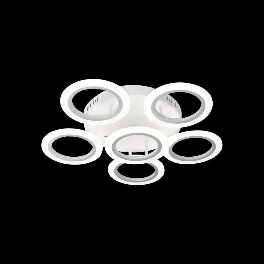 Lustra Led Cu Telecomanda Boeme, 6 Cercuri, Lumina Rece/Calda/Neutra, Dimabila - vivimall.ro