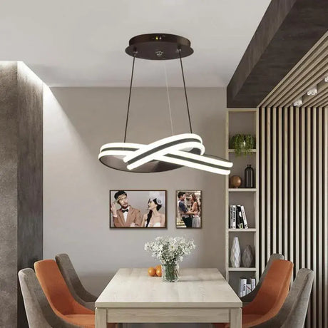 Lustra Led Suspendata Cu Telecomanda Infinity Loop, Lumina Rece/Calda/Neutra, Dimabila - vivimall.ro