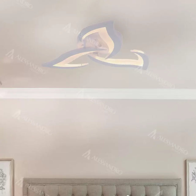 Lustra Led Cu Telecomanda Lotus, 3 Petale, Lumina Rece/Calda/Neutra, Dimabila - vivimall.ro