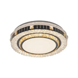 Lustra Led Cu Telecomanda Si Cristal Kannon, Rotunda, Lumina Rece/Calda/Neutra, Dimabila - vivimall.ro
