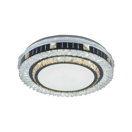 Lustra Led Cu Telecomanda Si Cristal Kannon, Rotunda, Lumina Rece/Calda/Neutra, Dimabila - vivimall.ro