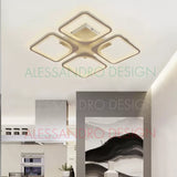Lustra Led Cu Telecomanda Zoe, 4 Patrate, Lumina Rece/Calda/Neutra, Dimabila - vivimall.ro