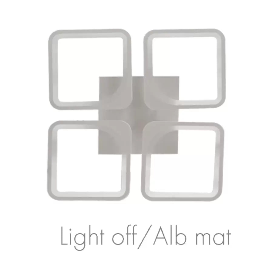 Lustra Led Cu Telecomanda Zoe, 4 Patrate, Lumina Rece/Calda/Neutra, Dimabila - vivimall.ro