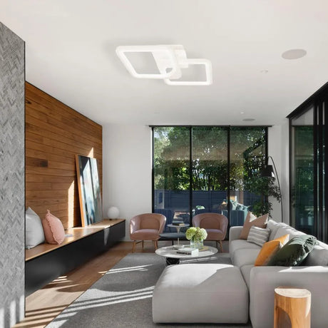 Lustra Led Cu Telecomanda Zoe, 2 Patrate, Lumina Rece/Calda/Neutra, Dimabila - vivimall.ro