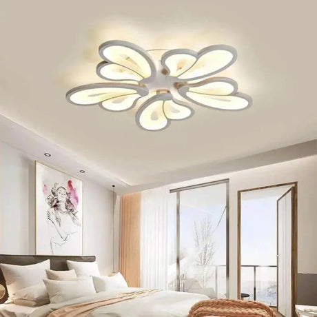Lustra Led Cu Telecomanda Blossom, 5 Petale, Lumina Rece/Calda/Neutra, Dimabila - vivimall.ro