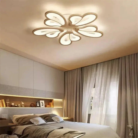 Lustra Led Cu Telecomanda Blossom, 5 Petale, Lumina Rece/Calda/Neutra, Dimabila - vivimall.ro