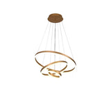 Lustra Led Suspendata Cu Telecomanda Elizabeth, 3 Cercuri, Lumina Rece/Calda/Neutra, Dimabila, Lucios - vivimall.ro