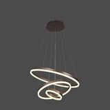 Lustra Led Suspendata Cu Telecomanda Emanuelle, 3 Cercuri, Lumina Rece/Calda/Neutra, Dimabila - vivimall.ro