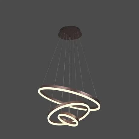 Lustra Led Suspendata Cu Telecomanda Emanuelle, 3 Cercuri, Lumina Rece/Calda/Neutra, Dimabila - vivimall.ro