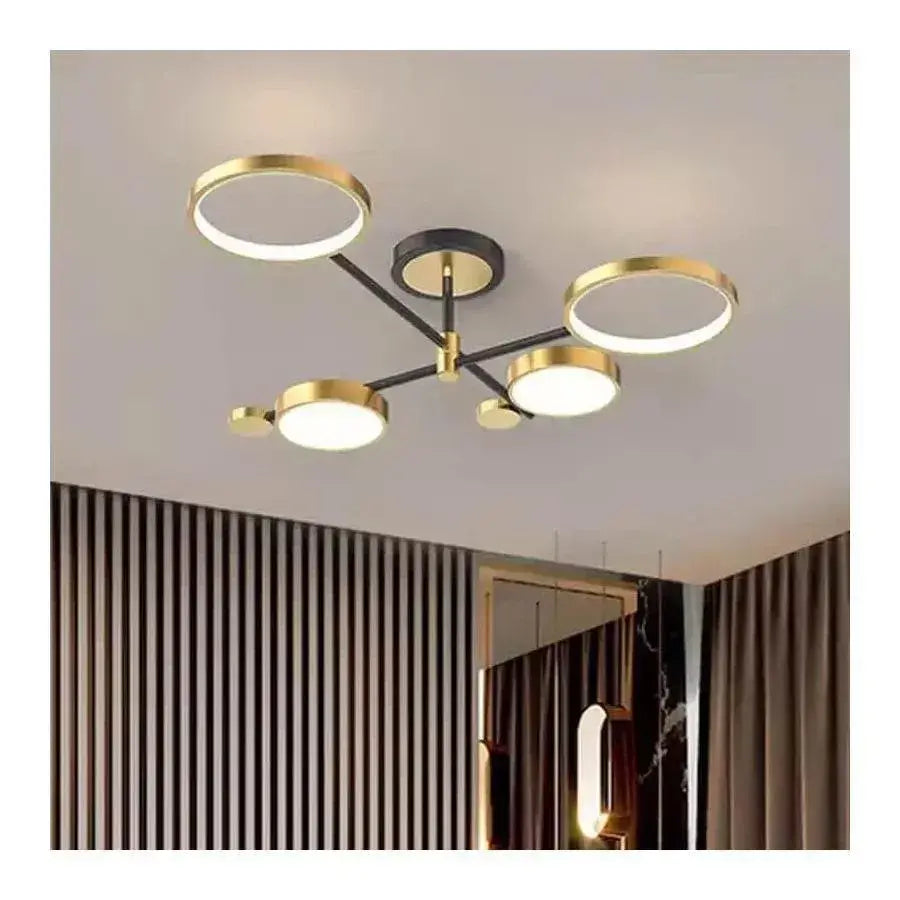 Lustra Led Cu Telecomanda Grupces, 4 Elemente, Lumina Rece/Calda/Neutra, Dimabila - vivimall.ro