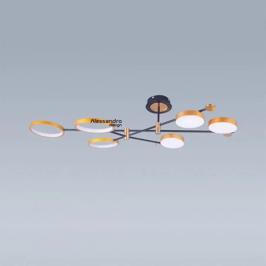 Lustra Led Cu Telecomanda Grupces, 6 Elemente, Lumina Rece/Calda/Neutra, Dimabila - vivimall.ro