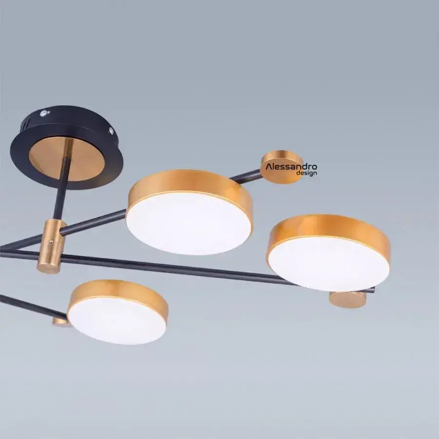 Lustra Led Cu Telecomanda Grupces, 6 Elemente, Lumina Rece/Calda/Neutra, Dimabila - vivimall.ro
