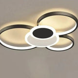 Lustra Led Cu Telecomanda Kian, 5 Cercuri, Lumina Rece/Calda/Neutra, Dimabila - vivimall.ro