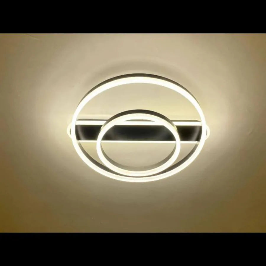 Lustra Led Cu Telecomanda June, 2 Cercuri, Lumina Rece/Calda/Neutra, Dimabila - vivimall.ro
