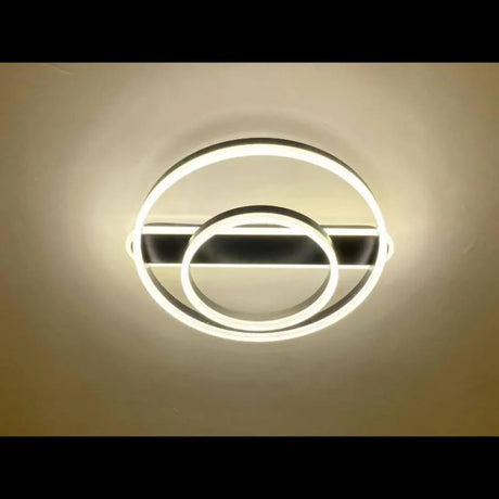 Lustra Led Cu Telecomanda June, 2 Cercuri, Lumina Rece/Calda/Neutra, Dimabila - vivimall.ro
