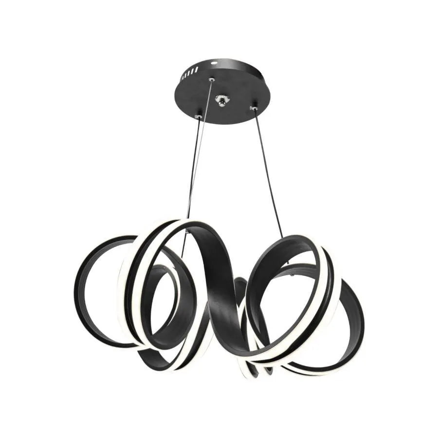 Lustra Led Suspendata Cu Telecomanda Infinity Twist , Ondulata, Lumina Rece/Calda/Neutra, Dimabila, - vivimall.ro