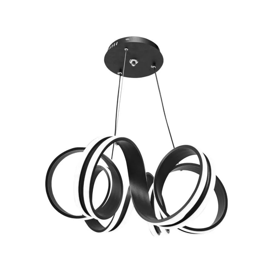 Lustra Led Suspendata Cu Telecomanda Infinity Twist , Ondulata, Lumina Rece/Calda/Neutra, Dimabila, - vivimall.ro
