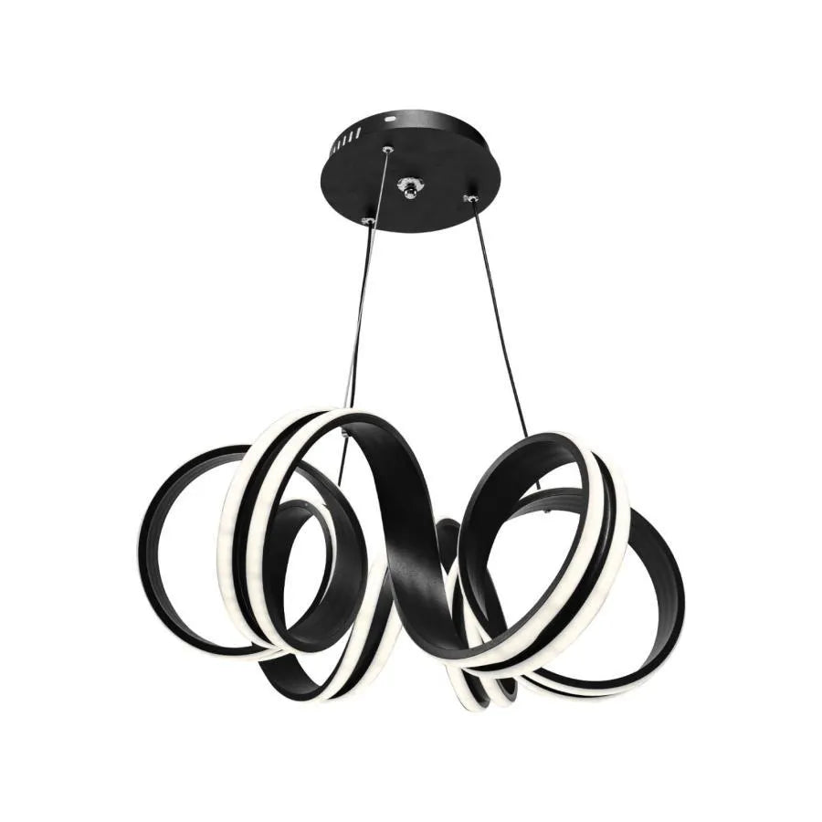 Lustra Led Suspendata Cu Telecomanda Infinity Twist , Ondulata, Lumina Rece/Calda/Neutra, Dimabila, - vivimall.ro