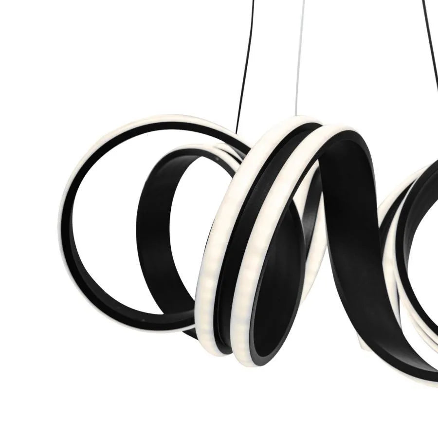 Lustra Led Suspendata Cu Telecomanda Infinity Twist , Ondulata, Lumina Rece/Calda/Neutra, Dimabila, - vivimall.ro
