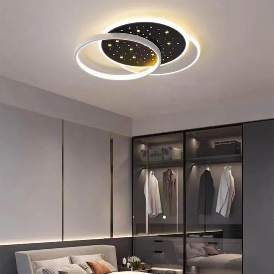 Lustra Led Cu Telecomanda Odessa, 3 Cercuri, Lumina Rece/Calda/Neutra, Dimabila - vivimall.ro